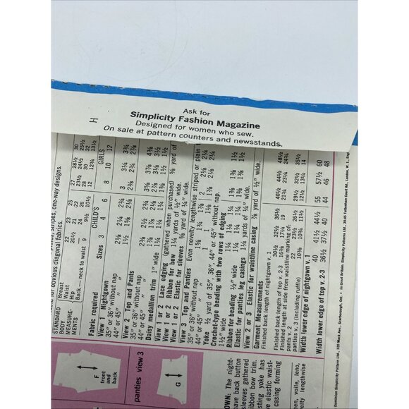 Simplicity Child's Girls Pajamas Two Lengths Nightgown 9095 Sewing Pattern Cut - Picture 4 of 4